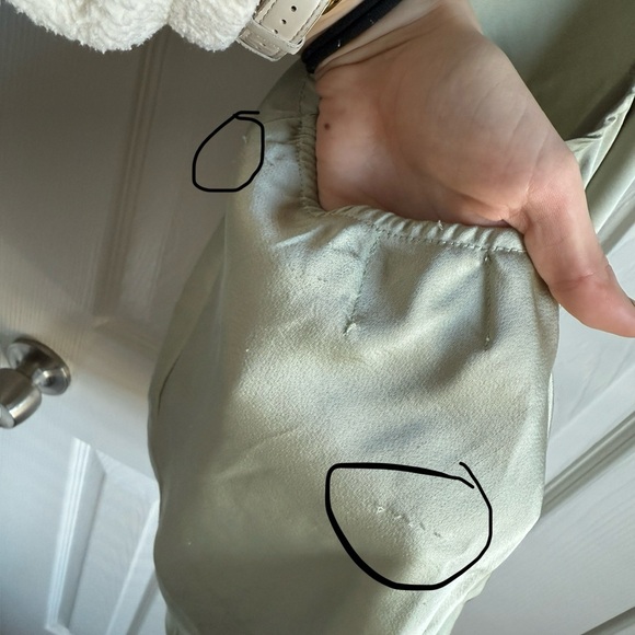 PRINCESS POLLY Jemma Mini Dress Sage Green Satin Silky Cutout Cowl Neck Dress 4 - Picture 7 of 7